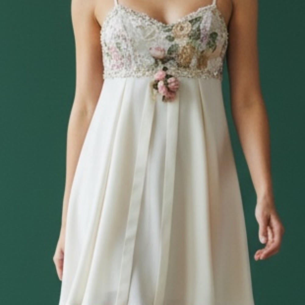 🌸 CiCi Dancewear Ballet Dress — Embellished Ivory & Pink Floral 🌸